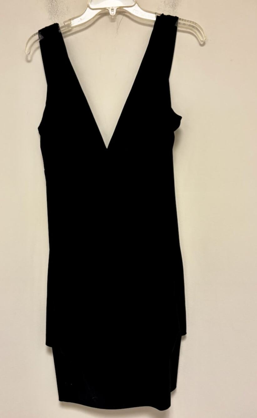 MSK Womens Size 12 Black Dress Draped Cowl Neck Sleeveless Stretch Made USA
